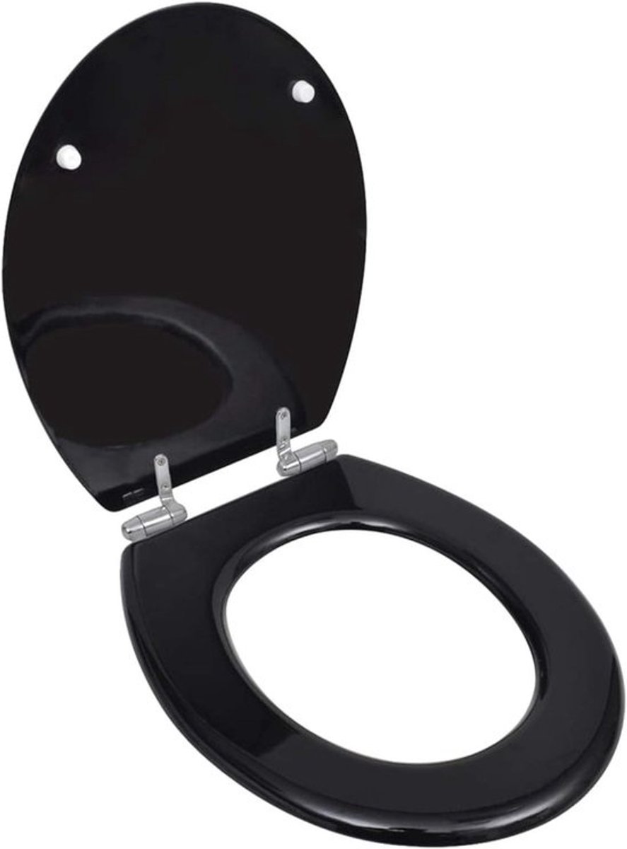 Toiletbril - WC Deksel - Badkamer Vernieuwen - Soft-close Functie - 45 x 36 cm - Zwart