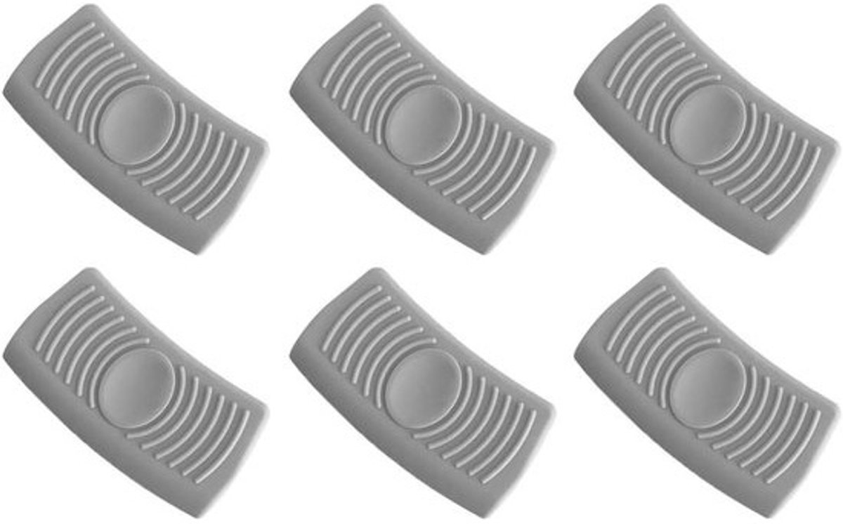 Siliconen Pannenlappen - Ovenwanten Klemgrepen - Veilig Koken - Dubbele Antislip Bescherming - 6 stuks - Grijs