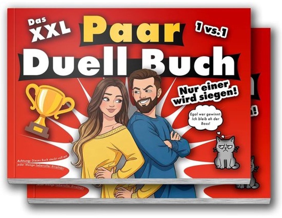 XXL Duelboek Koppels - Spelletjes Partner - Samen Plezier - 144 Pagina's Vulling - 21 x 148 cm - rood