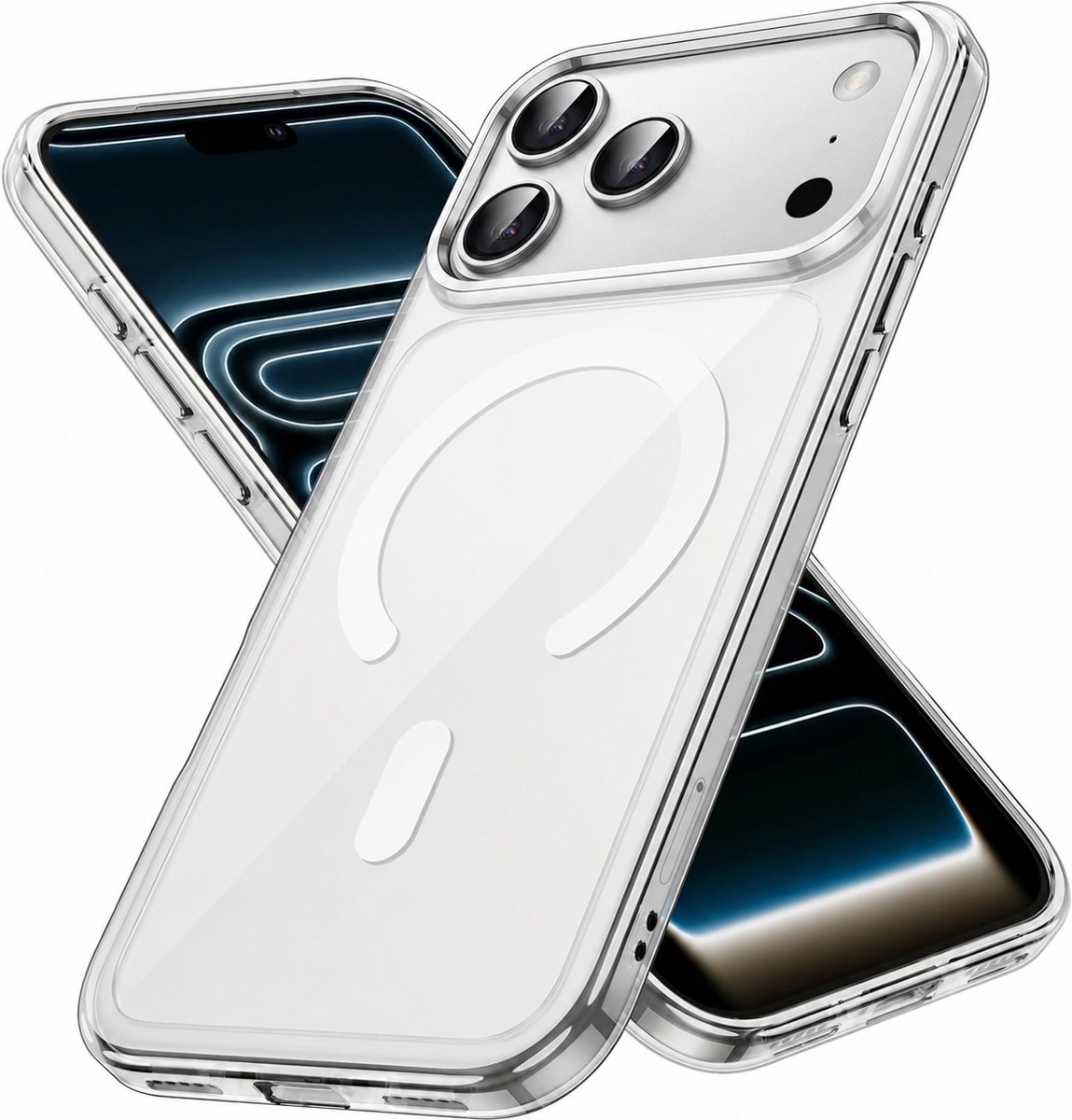 YSONIC Hoesje Geschikt voor Apple iPhone 18 Pro Transparant - Siliconen Back Cover - Case Geschikt voor MagSafe - 2500g Magnetische Trekkracht