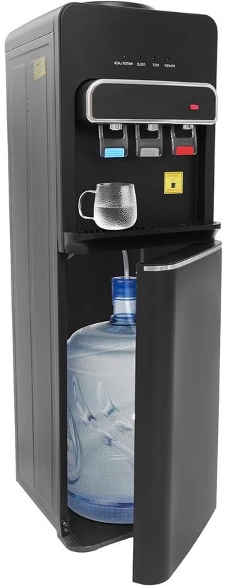 Vloerstaande Waterdispenser - Flessenwaterkoeler - Direct Drinkwater - Drie Uitgangen - 5 Gallon Flessen - Zwart