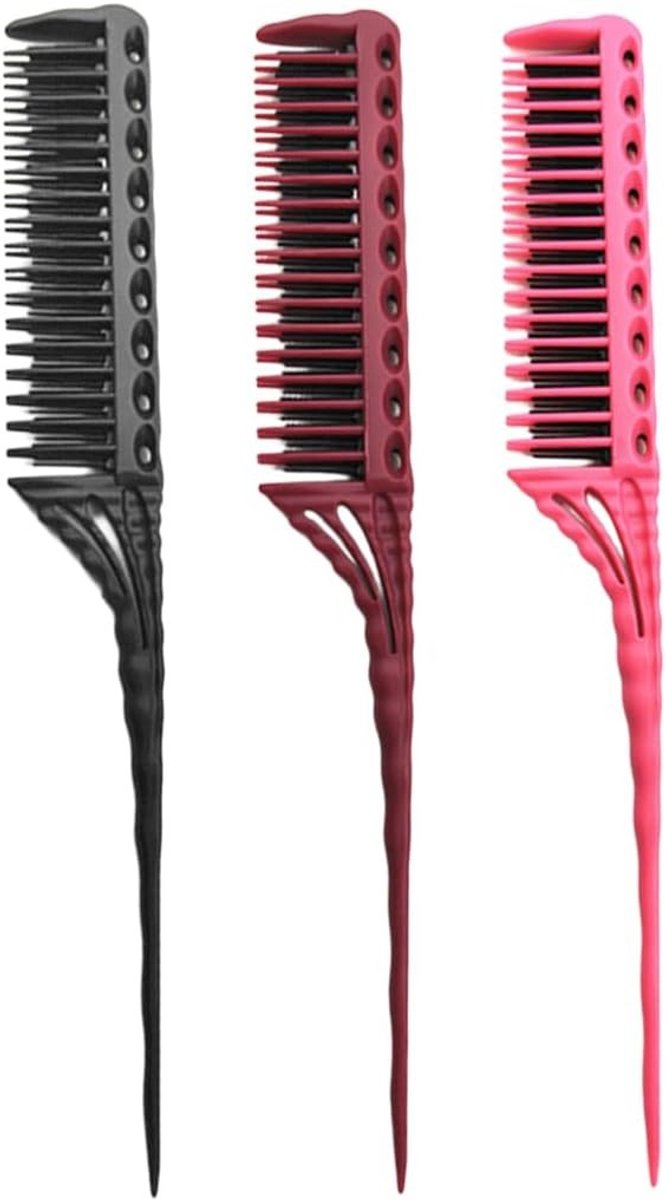 Haarkammen Set - Zwart - Professionele Styling Kammen voor Haarverzorging