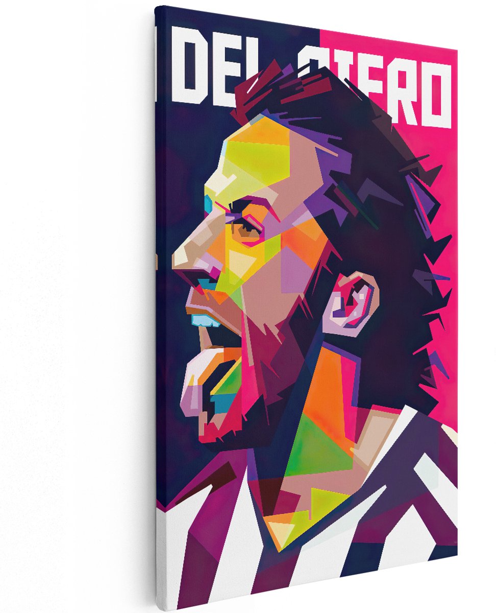 Artaza Canvas Schilderij Alessandro Del Piero bij Juventus - 120x180 cm - Groot - Muurdecoratie - Canvas Print