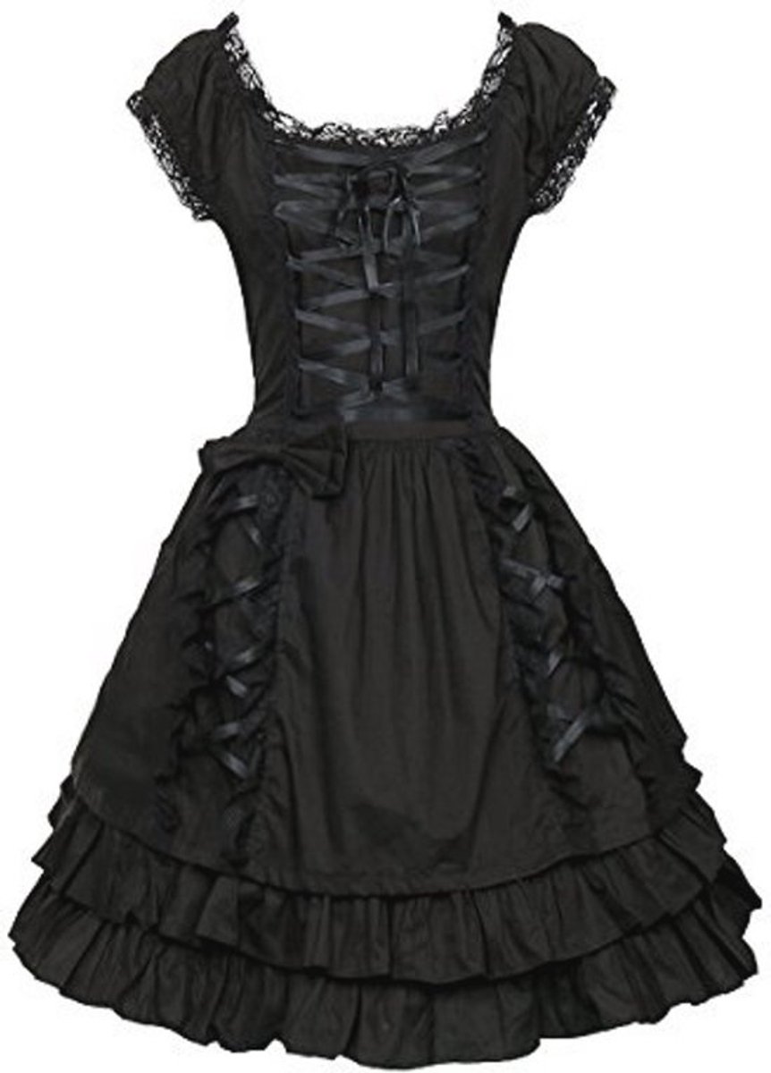 Zwart Gothic Kostuum Dames - Avondjurk voor Cosplay en Feesten