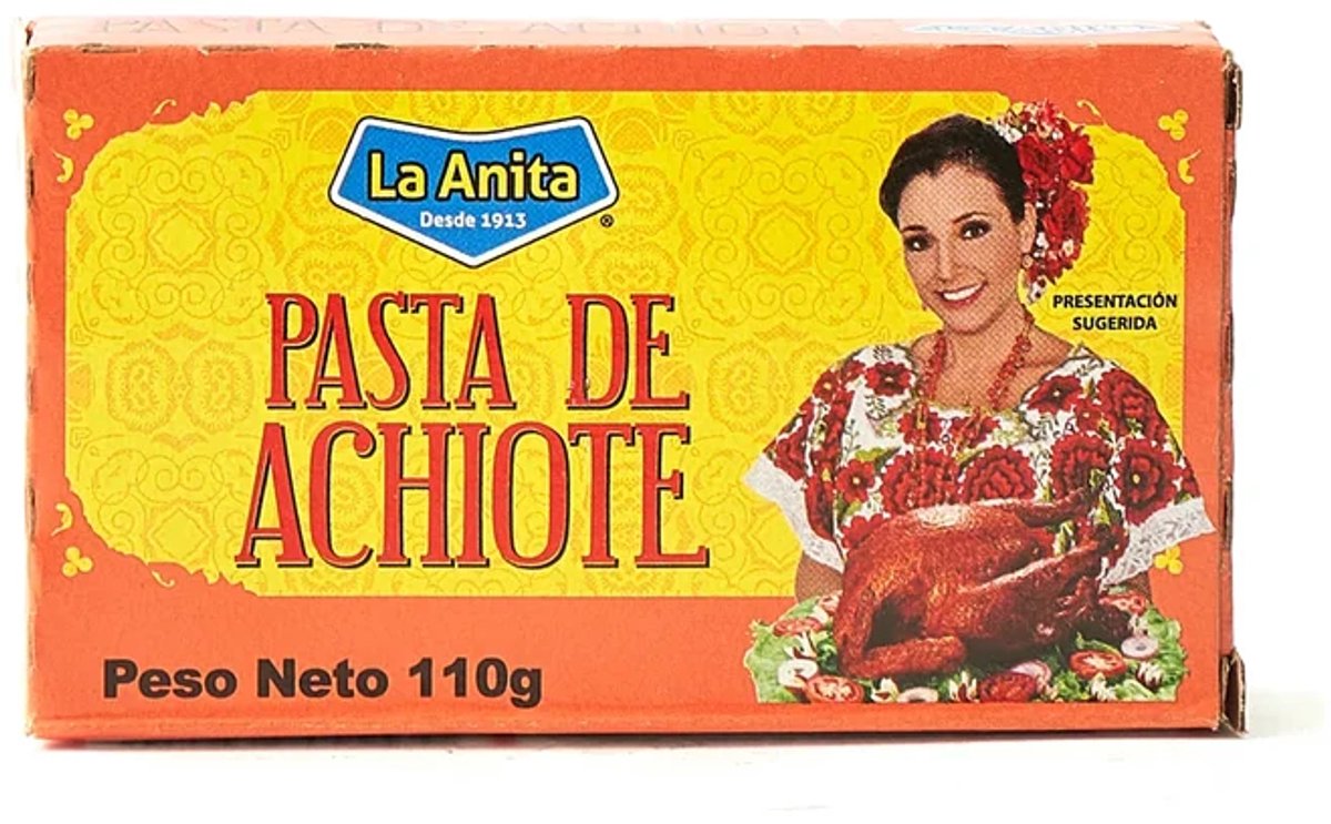 La Anita Achiote Pasta 110 g – Mexicaanse Annatto Kruidenpasta – Marinade voor Vlees, Kip & Vis – Voor Cochinita Pibil & Mexicaanse Gerechten