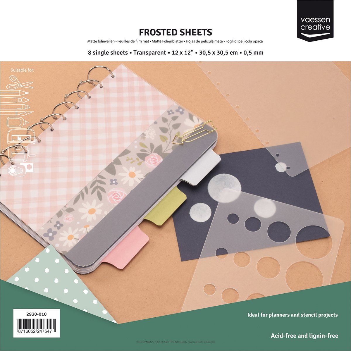 Florence Harde Folievellen - 30,5 x 30,5 cm - Mat - 0,5 mm - 8 Plastic Vellen