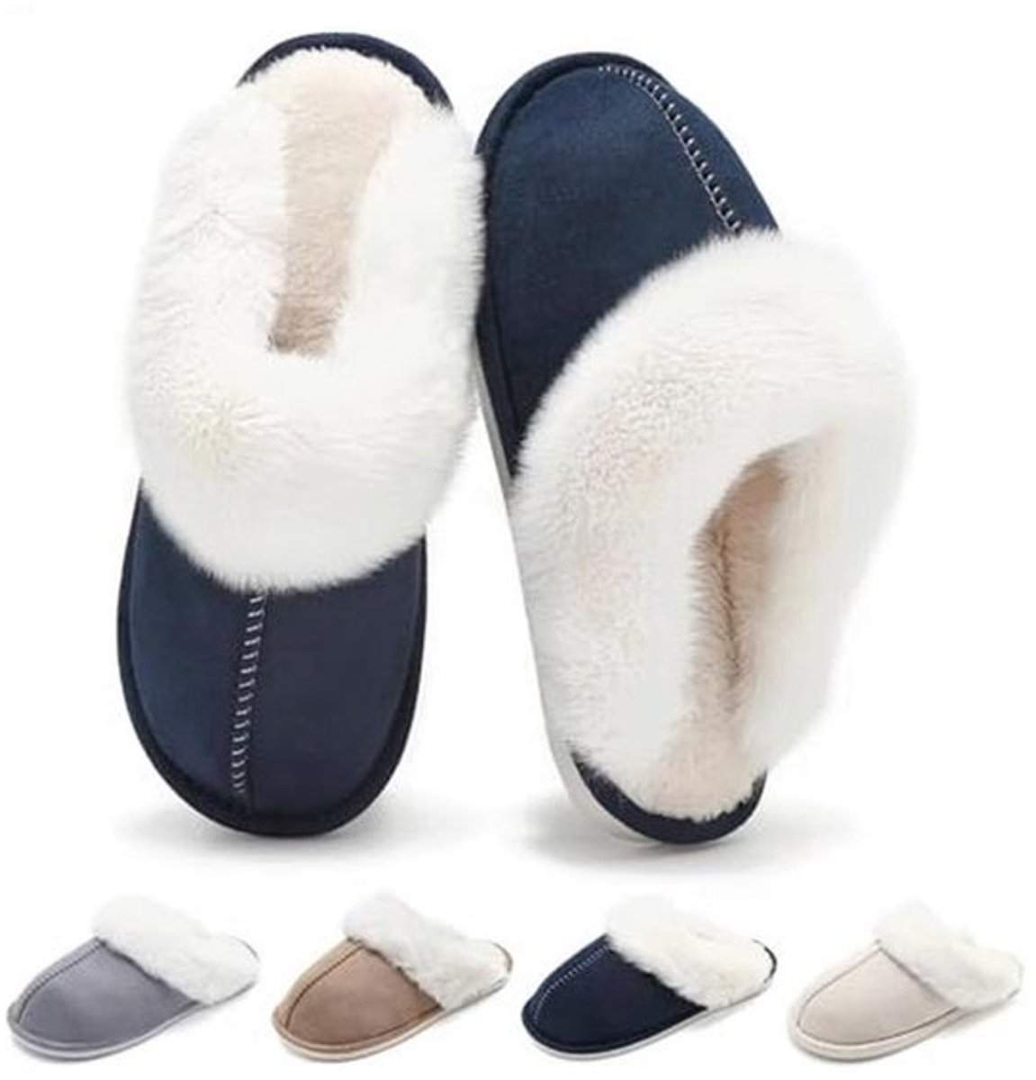 Warme Pluche Pantoffels met Antislip Zool voor Dames en Heren