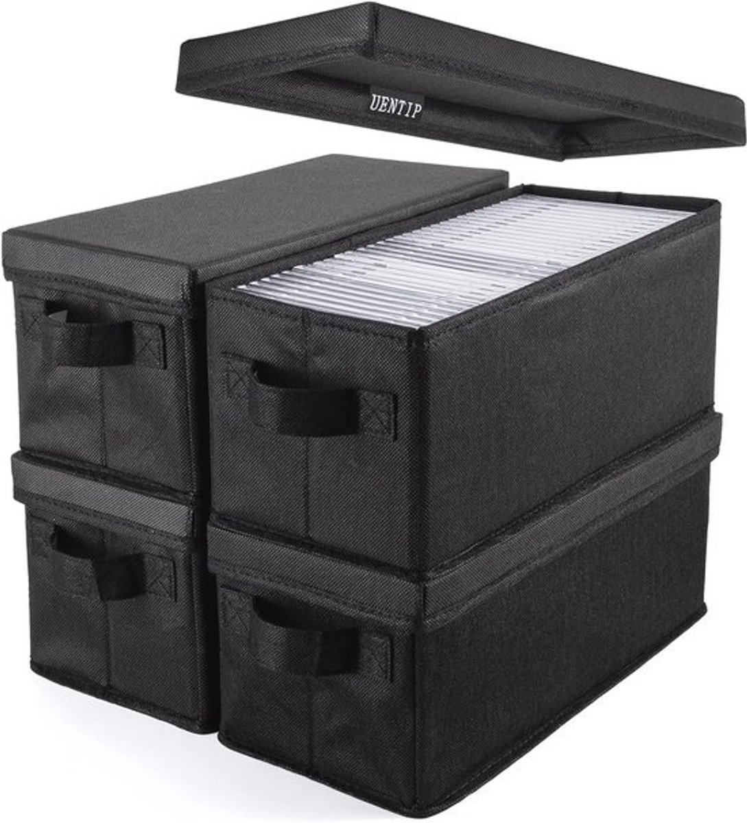 CD Opbergdoos voor 30 CD's en 165 Schijven - Ruimtebesparende CD Case - Zwart