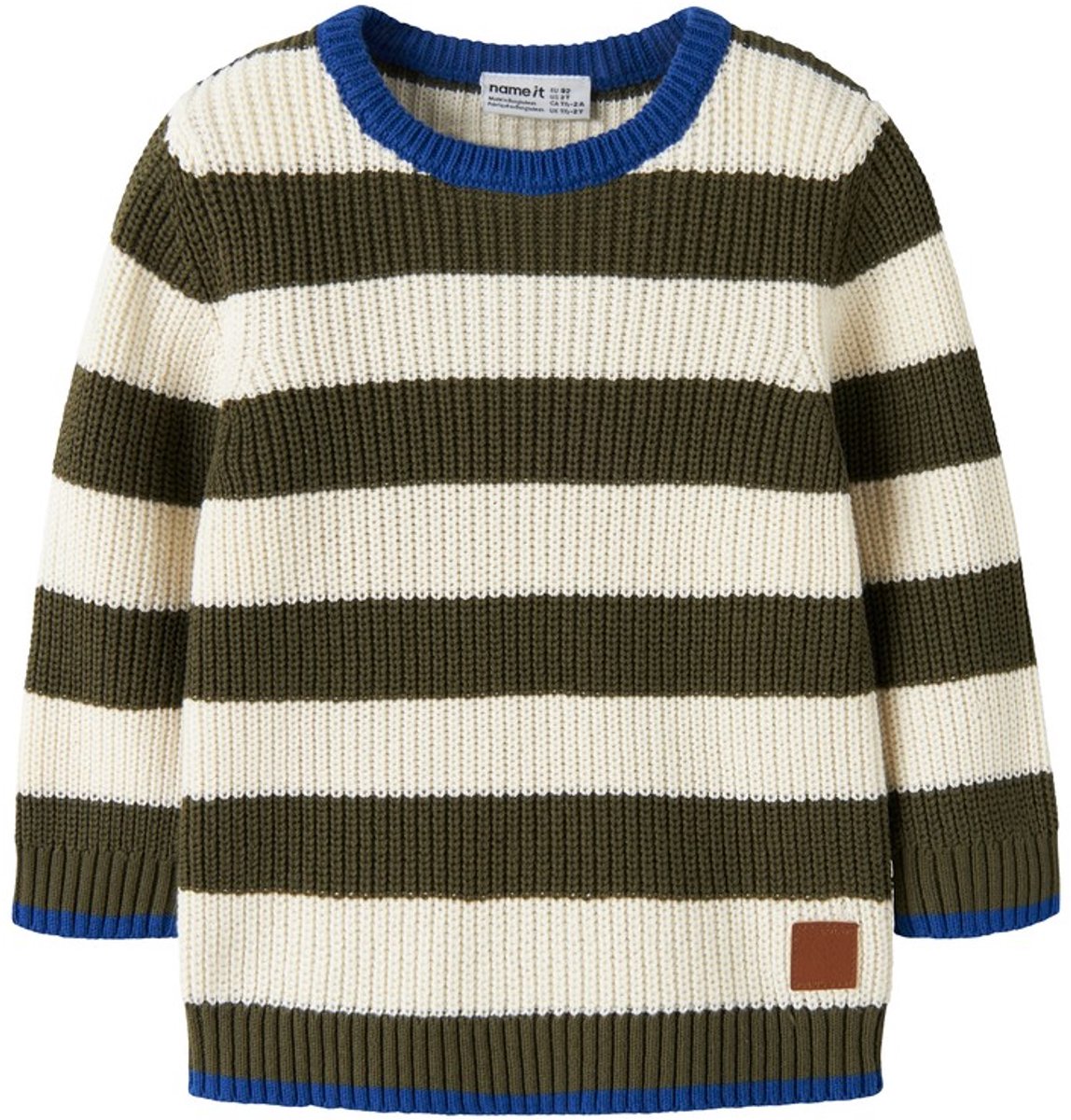 Name it trui jongens - groen - NMMnereus - maat 104