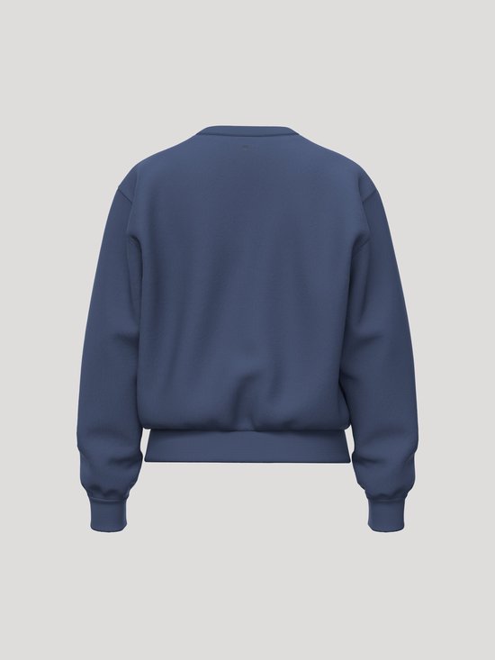 Donkerblauwe trui van Björn Borg, achterkant zichtbaar, met lange mouwen en ronde hals.