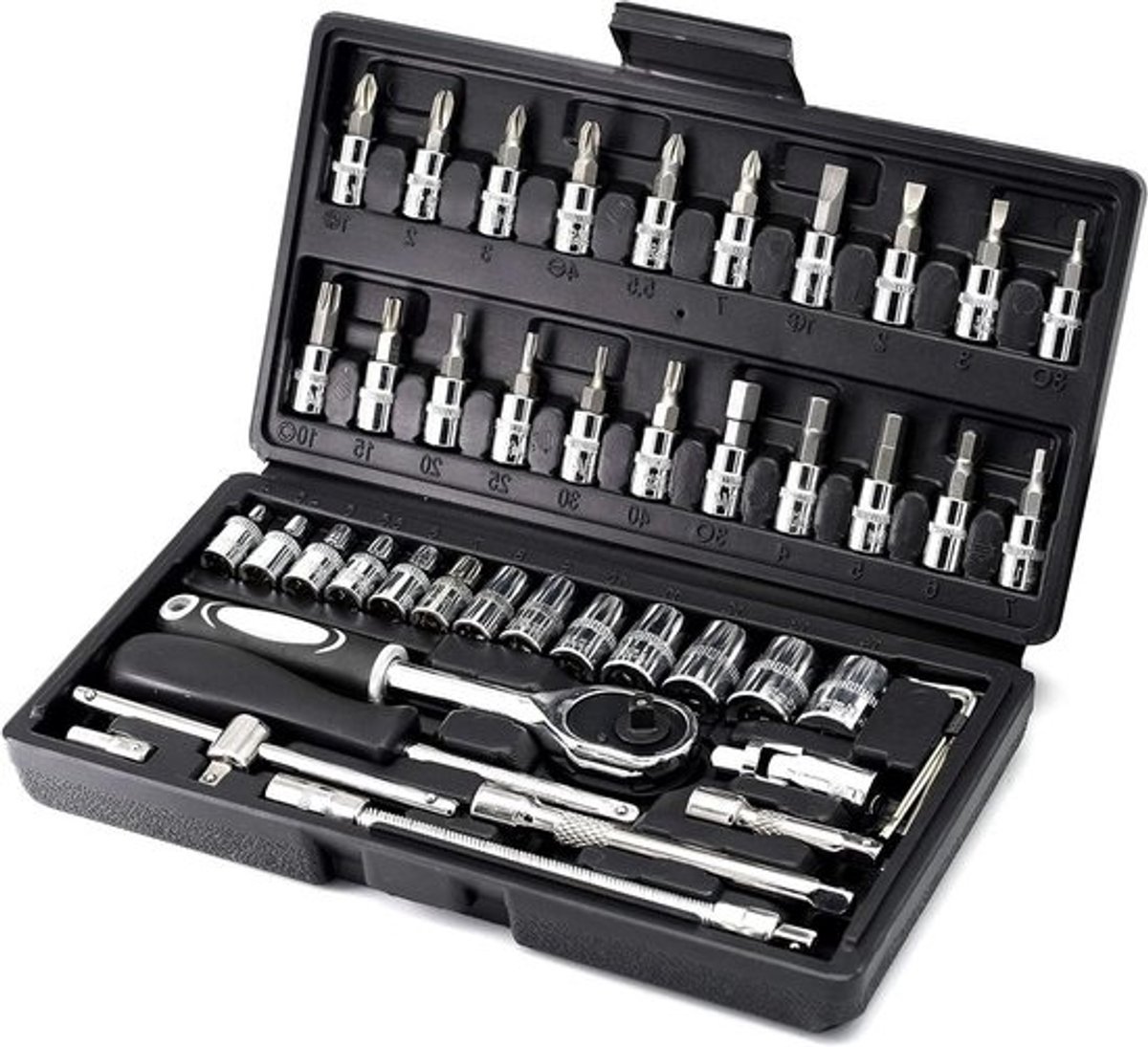 Dopsleutel Set - Socket Set - Auto Reparatie - Chroom-vanadiumstaal - 46 Delen - Chroom