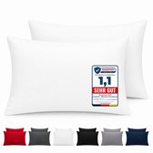 Komfortec Set van 2 Premium Kussenslopen 50x70 cm - Superzachte Kussenhoes – 100% - Geborsteld Mikrovezel 90g/m² - Wit