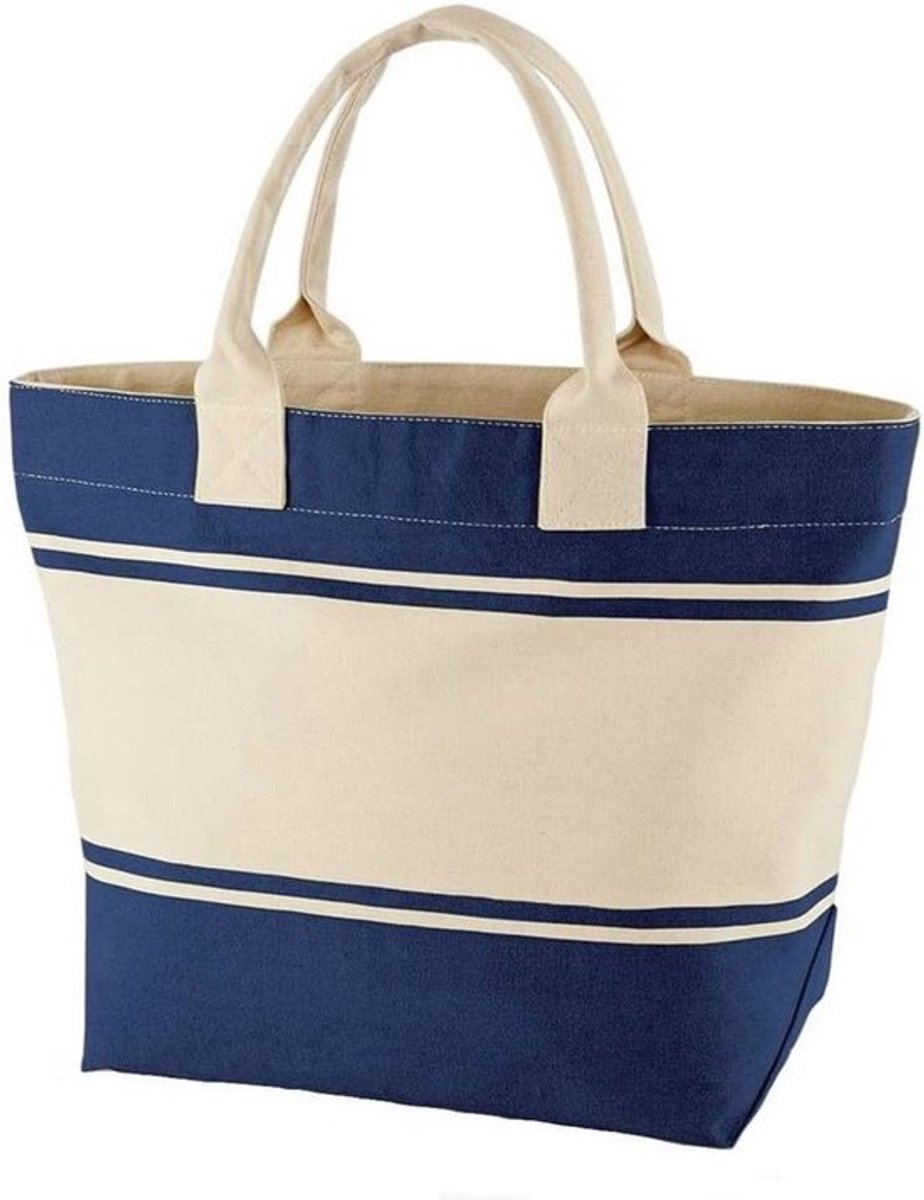 Canvas Deck Bag - Opbergtas Tas - Spullen Opbergen - Robuuste Afwerking - 53 x 36 x 19 cm - Navy/Natural