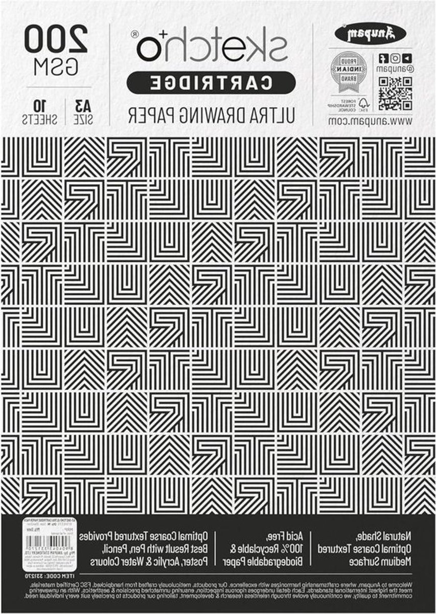 Tekpapier A3 - Tekenvellen Schetspapier - Tekenen en Schilderen - Zuurvrij en Dik - 10 vel 200 g/m² - Natuurlijk Wit