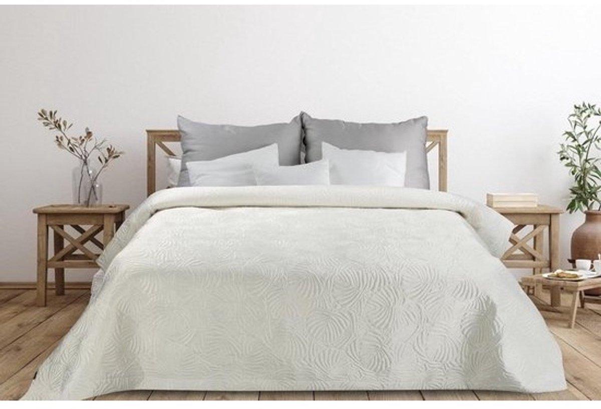 Gewatteerde bedsprei - Decoratieve deken - Bed opmaken - Moderne productiemethode - 280x260 cm - Wit