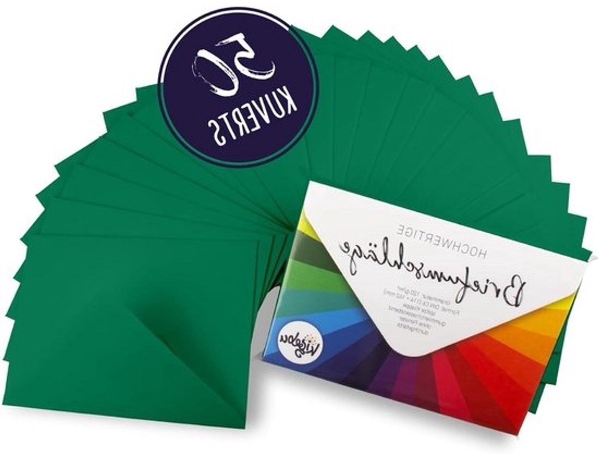Enveloppen - Wenskaarten enveloppen - Uitnodigingen versturen - Extra stevig papier - 114 x 162 mm - Donkergroen