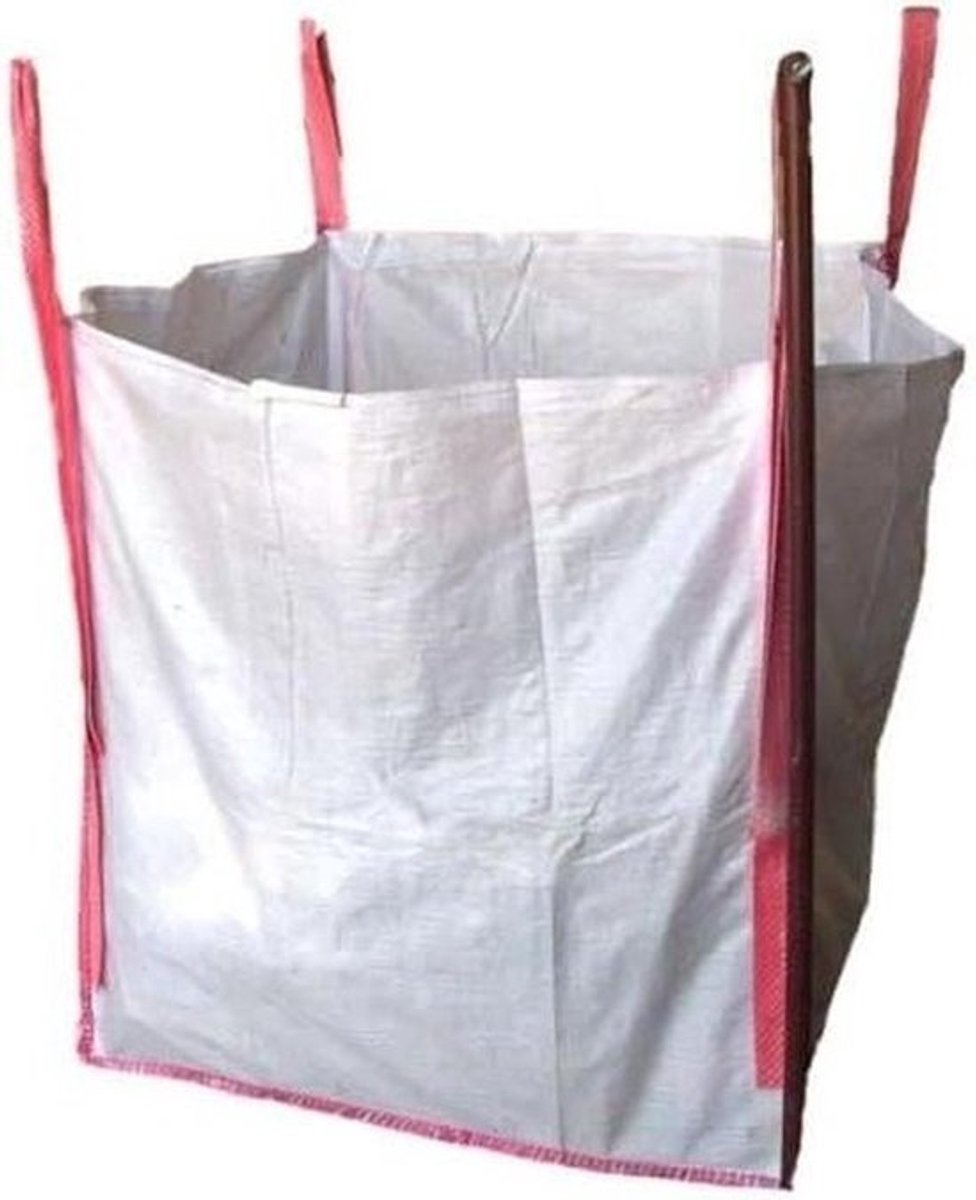 Steenzak - Afvalzak Big Bag - Afval Verwerken - Versterkt Materiaal - 90x90x90 cm - Wit