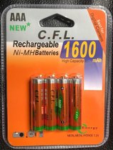 4 Stuks AAA Oplaadbare Batterij 1600MAH-1.2V NI-MH
