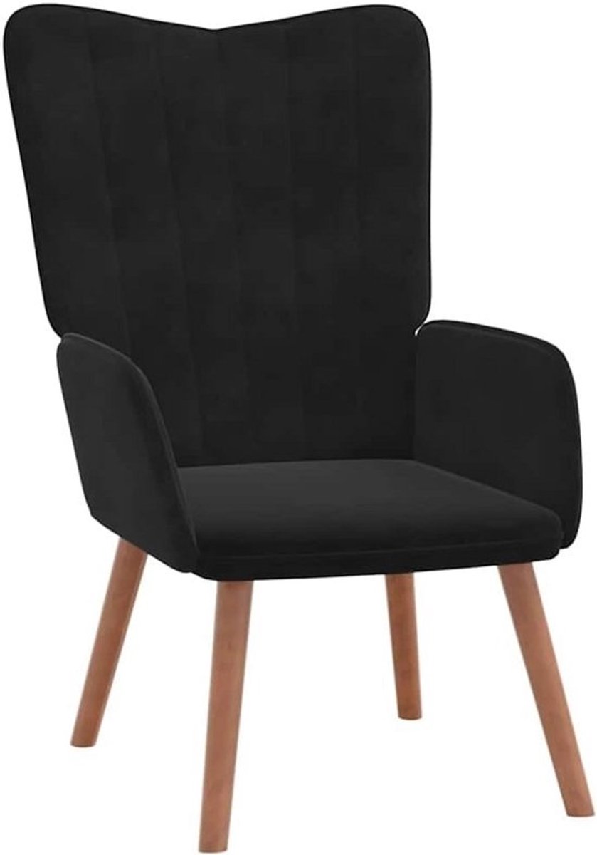 Luxe Relaxfauteuil Fluweel Zwart - Comfortabele Fauteuil
