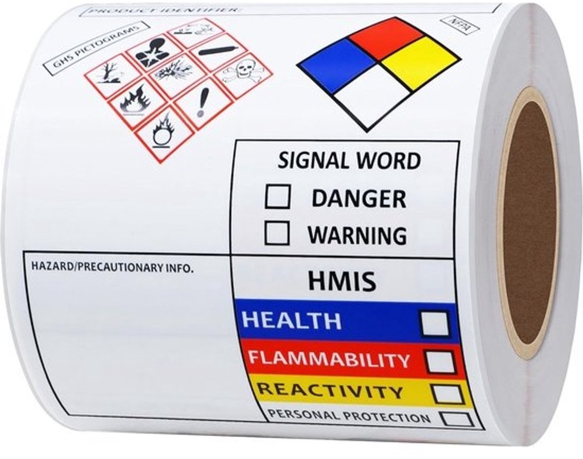 Veiligheidslabels voor Chemische Gegevens SDS OSHA GHS HMIS Met Pijnpunten