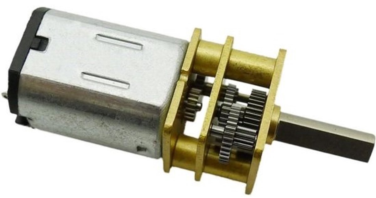 Krachtige DC Reductiemotor met Korte As - 6V 300 RPM - Metalen Tandwielen