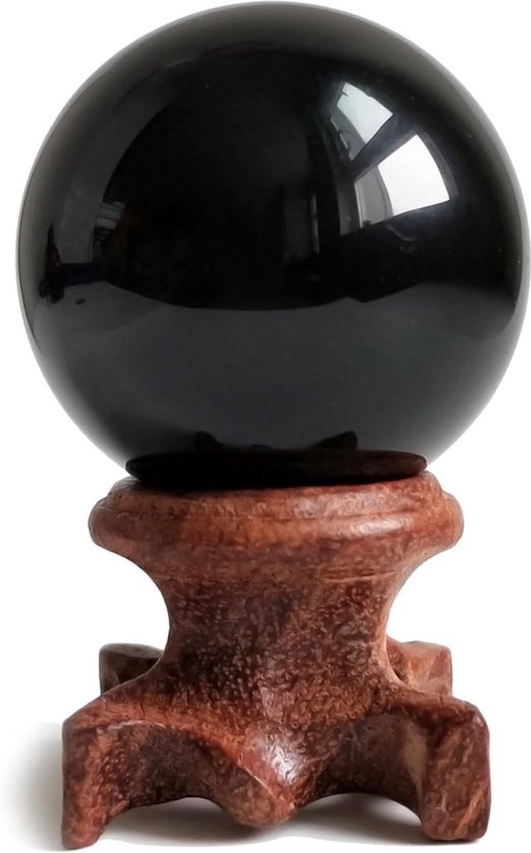 Natuurlijke zwarte obsidiaan kristallen bol voor Fengshui en meditatie