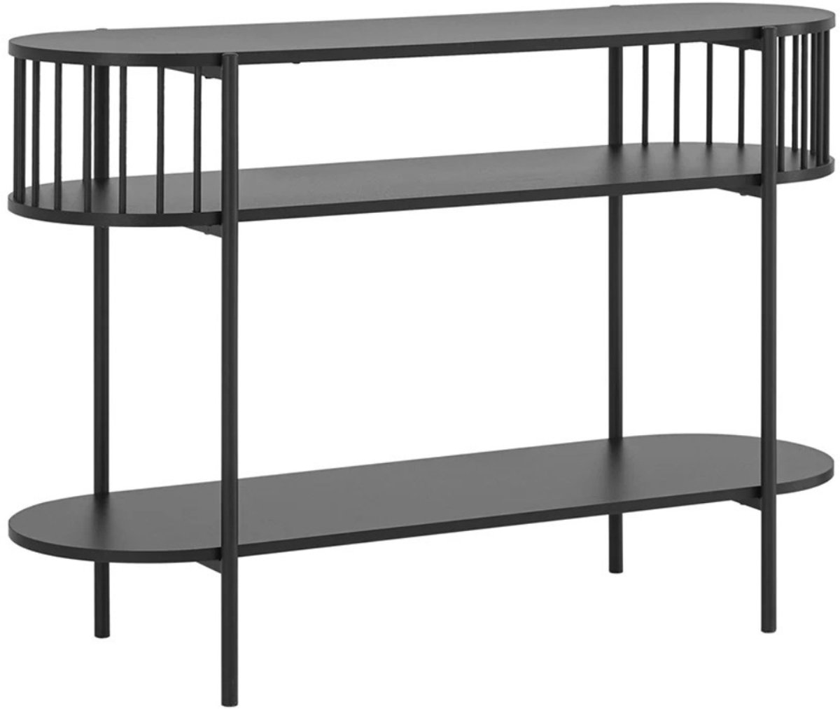 Homezo sidetable - Wandtafel - Consoletafel - 3 Opbergniveaus - Ruimtebesparend - Vilten vloerbeschermers - 110x39x76 cm - Zwart