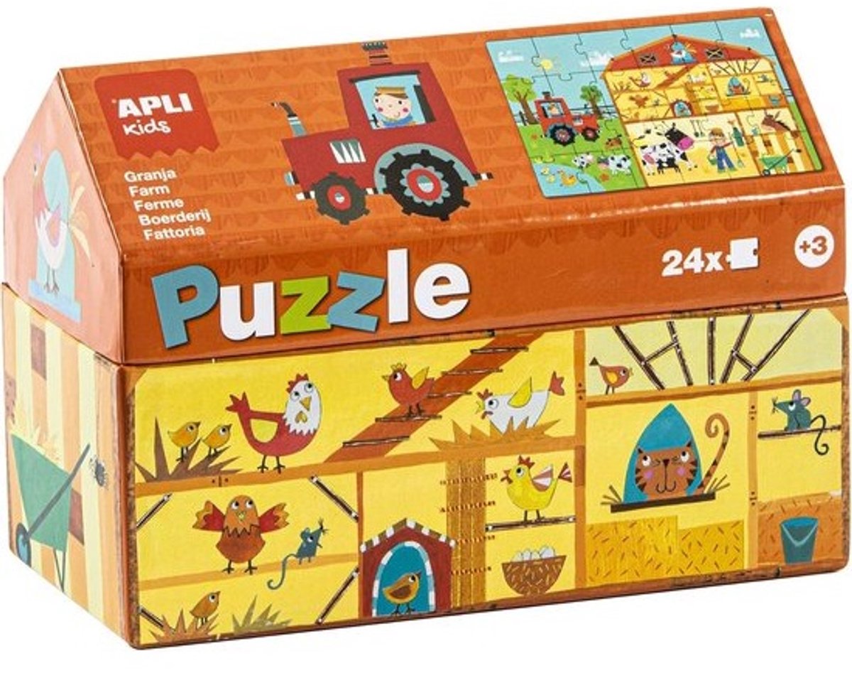 Boerderij Puzzel Huisje - 24 Delen - Leerzaam en Ontwikkelend Puzzelspel voor Peuters en Kleuters (3+ jaar)