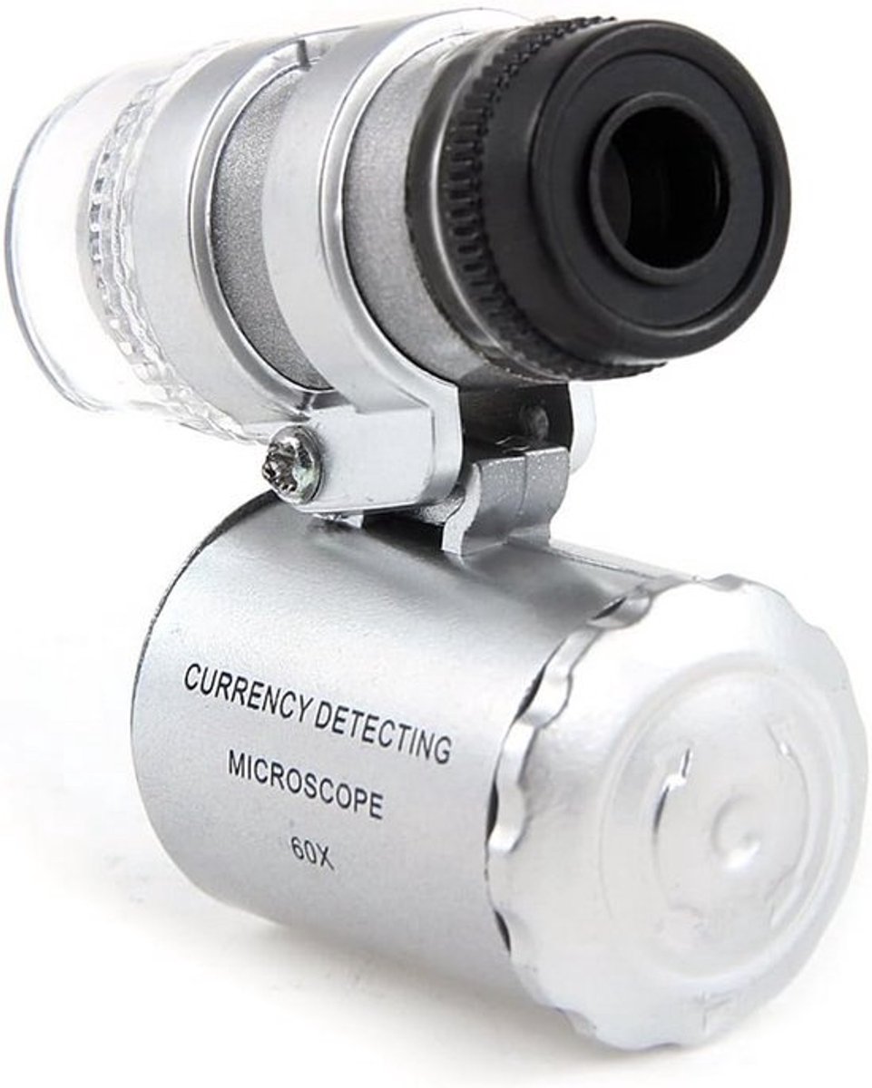 Vergrootglas Miniatuur 60X met Sterke Verlichting en UV Detectie