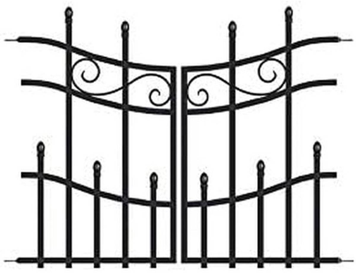 Decoratieve Tuinpoort - Afsluiting Paneel - Tuin Aankleden - Elegant Design - 93 cm Breed - Zwart