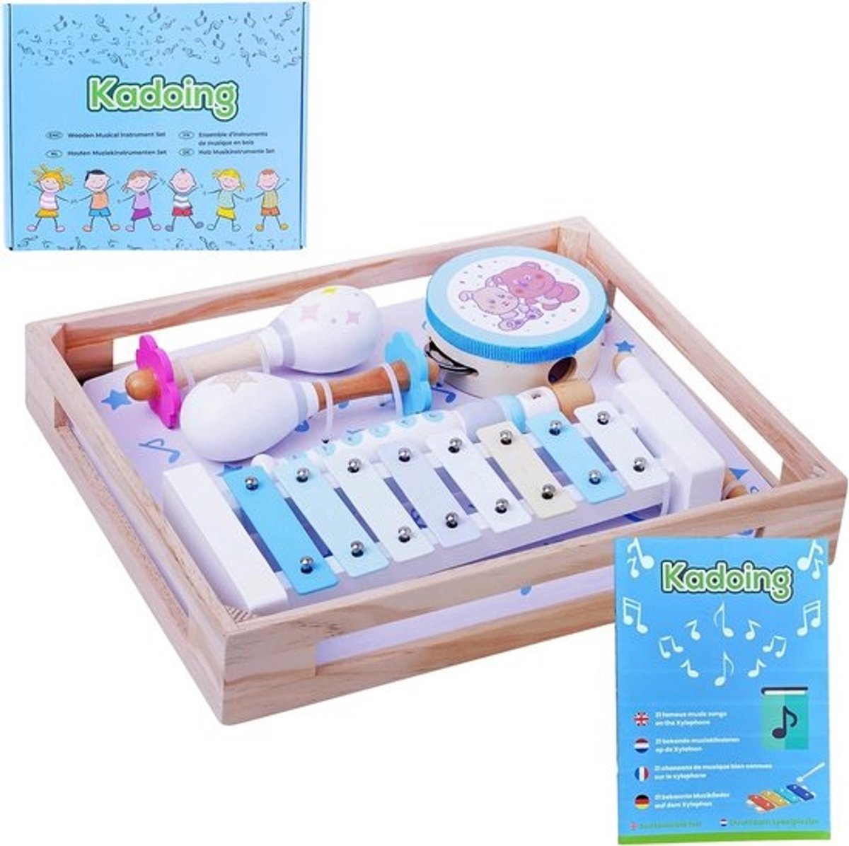 Complete Houten Muziekset voor Kinderen met Xylofoon en Handleiding