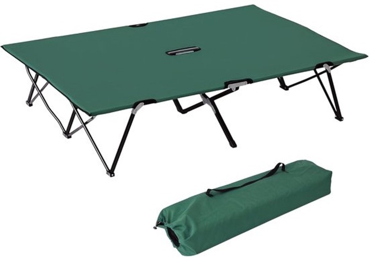 Opvouwbaar Campingbed voor 2 Personen - Robuust Tweepersoons Veldlaken met Draagtas