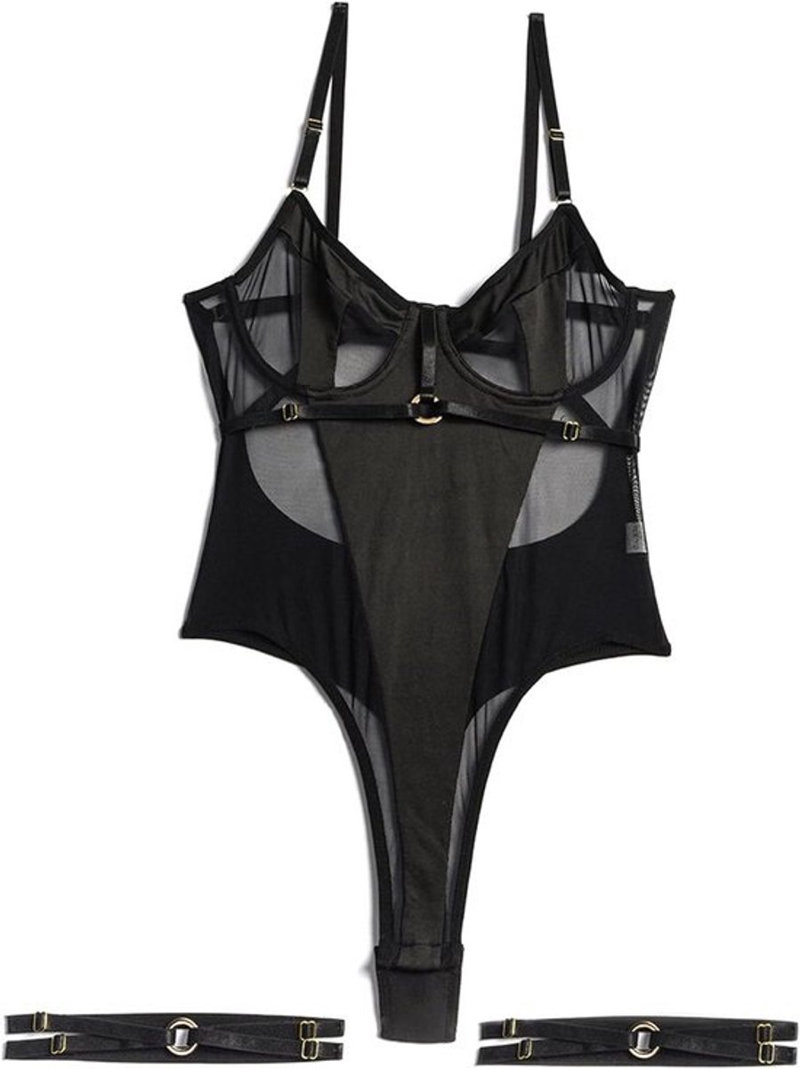 Sexy Bodysuit Lingerieset met Bandjes en Knoopsluiting
