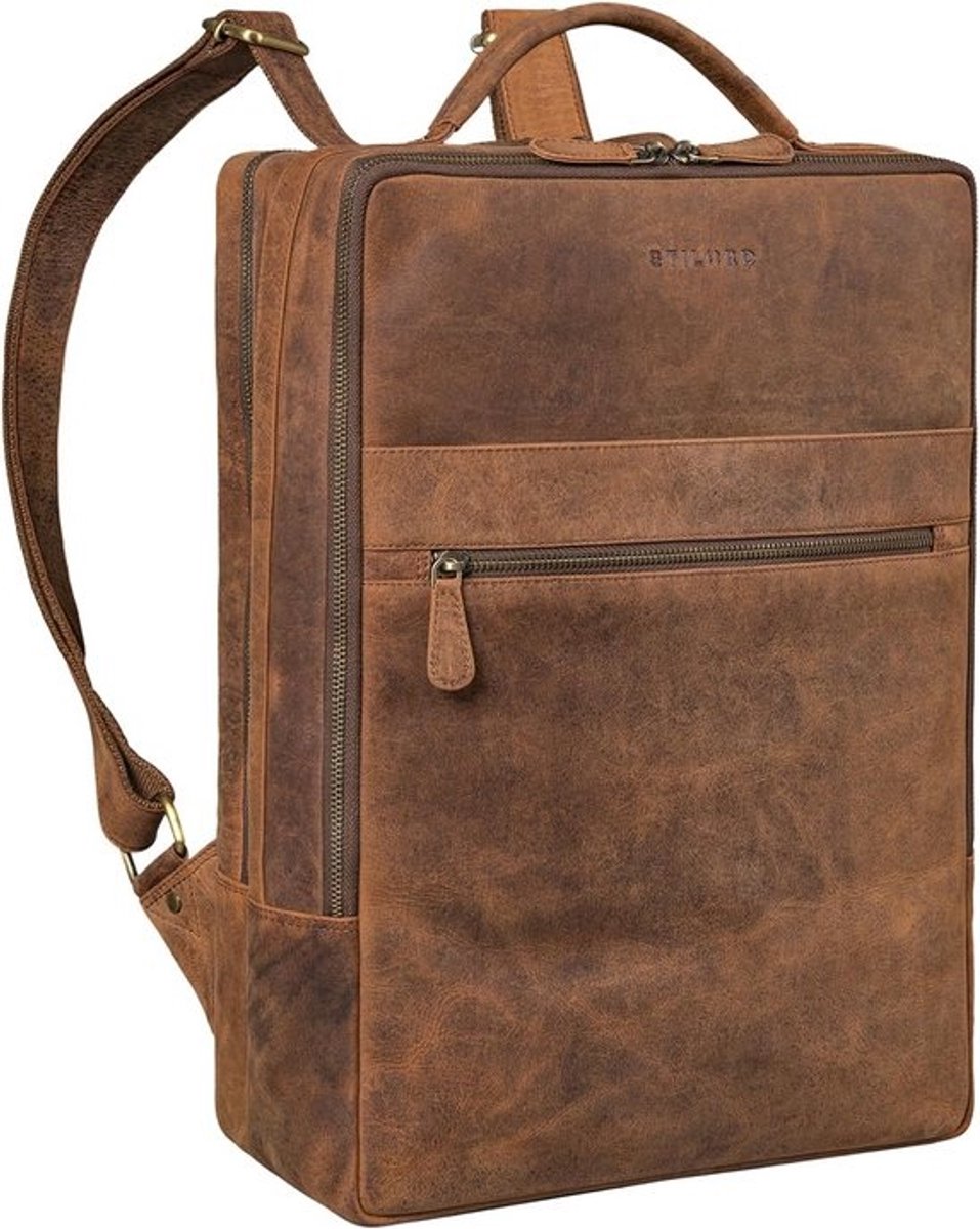 XL Leren Laptop Rugzak 17 inch Vintage Business Trolley Geschikt voor Werk en Studie