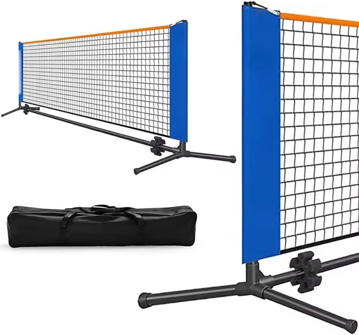 Verstelbaar en draagbaar net van 5,1 m hoogte voor binnen en buiten, ideaal voor volleybal, pickleball en strandactiviteiten, eenvoudig op te zetten in de tuin of op het strand.