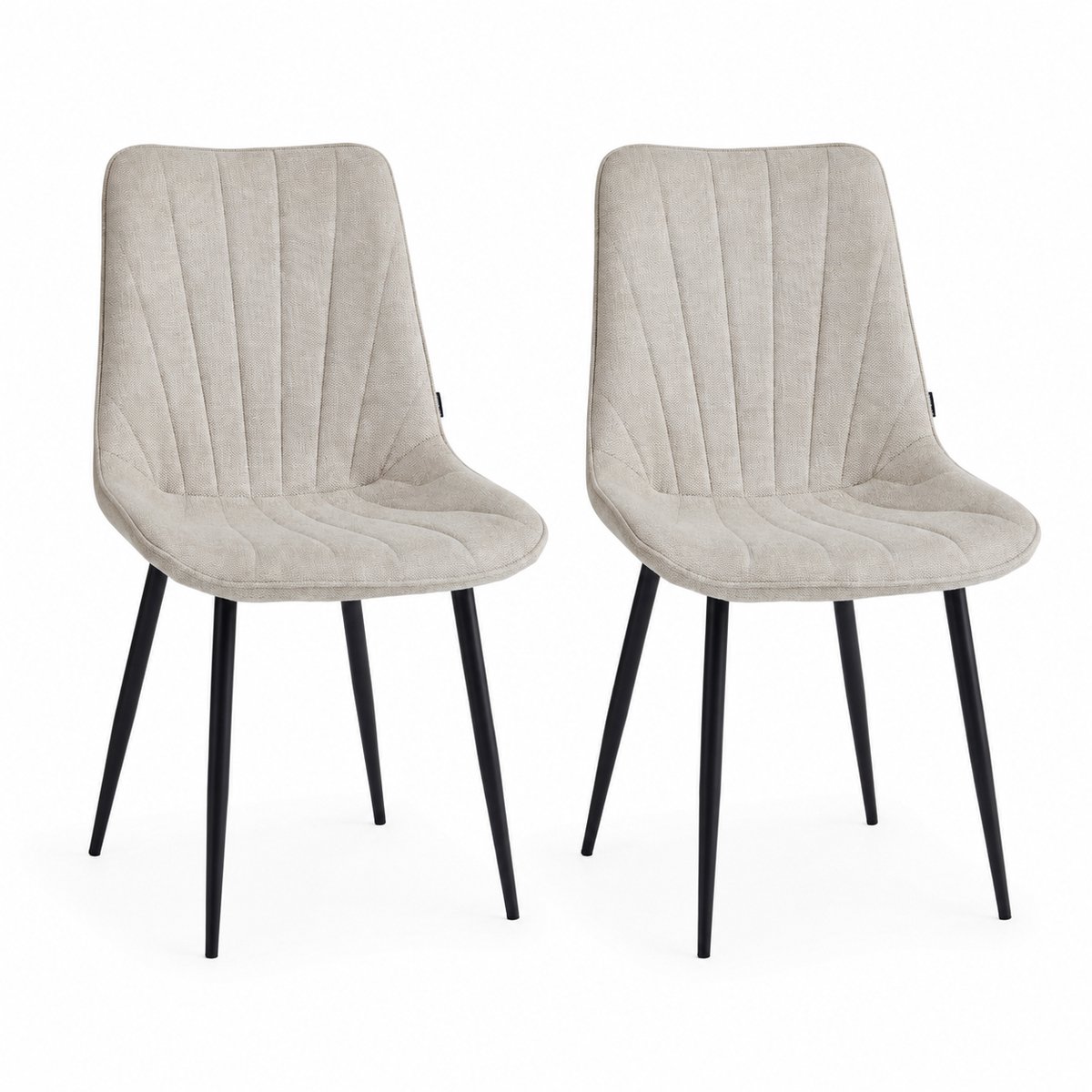 Colenis - Lesedi Eetkamerstoel - Set Van 2 - Beige - Linnen Stof