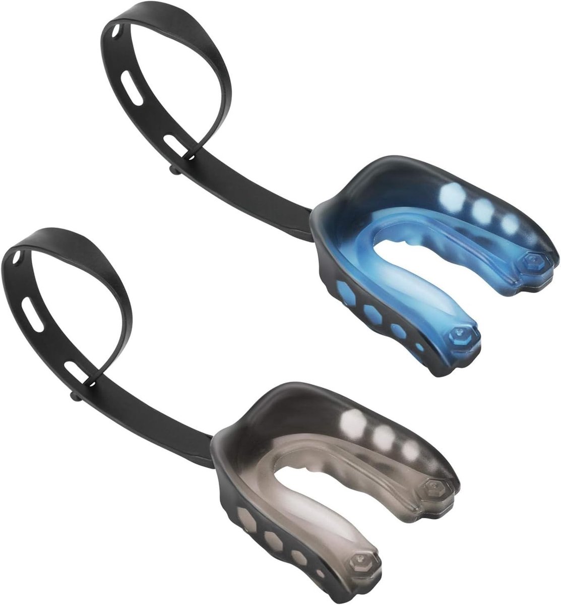 Mouthguard met Strap voor Sporten - Spreken Mogelijk voor Voetbal, Boksen en Kickboksen - Set van 2 Stuks voor Volwassenen (L)