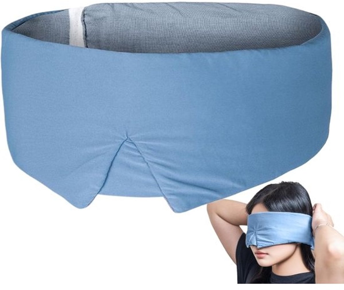 Slaapmasker - Oogmasker Lichtblokkerend masker - Ontspannen Slapen - Voorgevormd ontwerp - 71 cm - Zwart