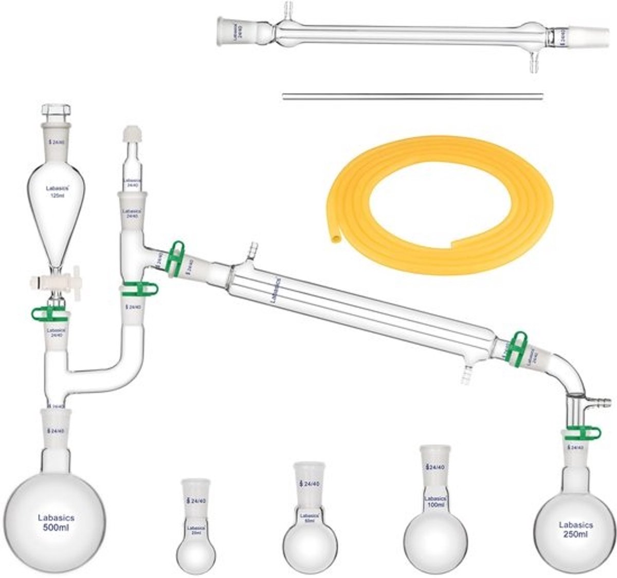 Destillatie Kit - Extractie Apparatuur - Laboratorium Werk - 20 Delige Set - 500 ml