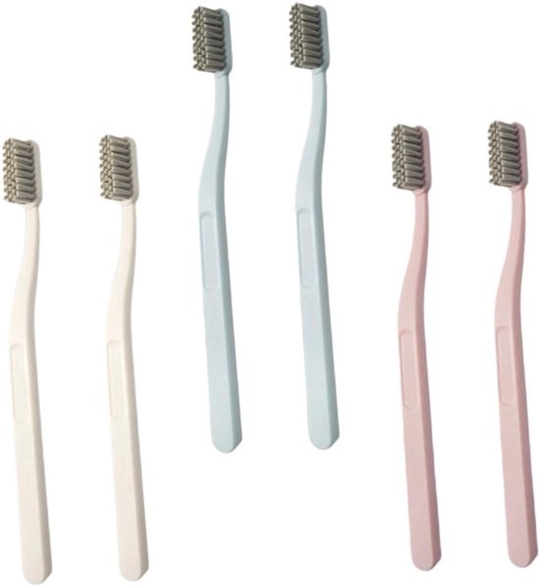 Tandenborstels Set - Harde Borstels - Reizen & Dagelijks - 6 Stuks Pakket - 19cm Lengte - Gemengde Kleuren