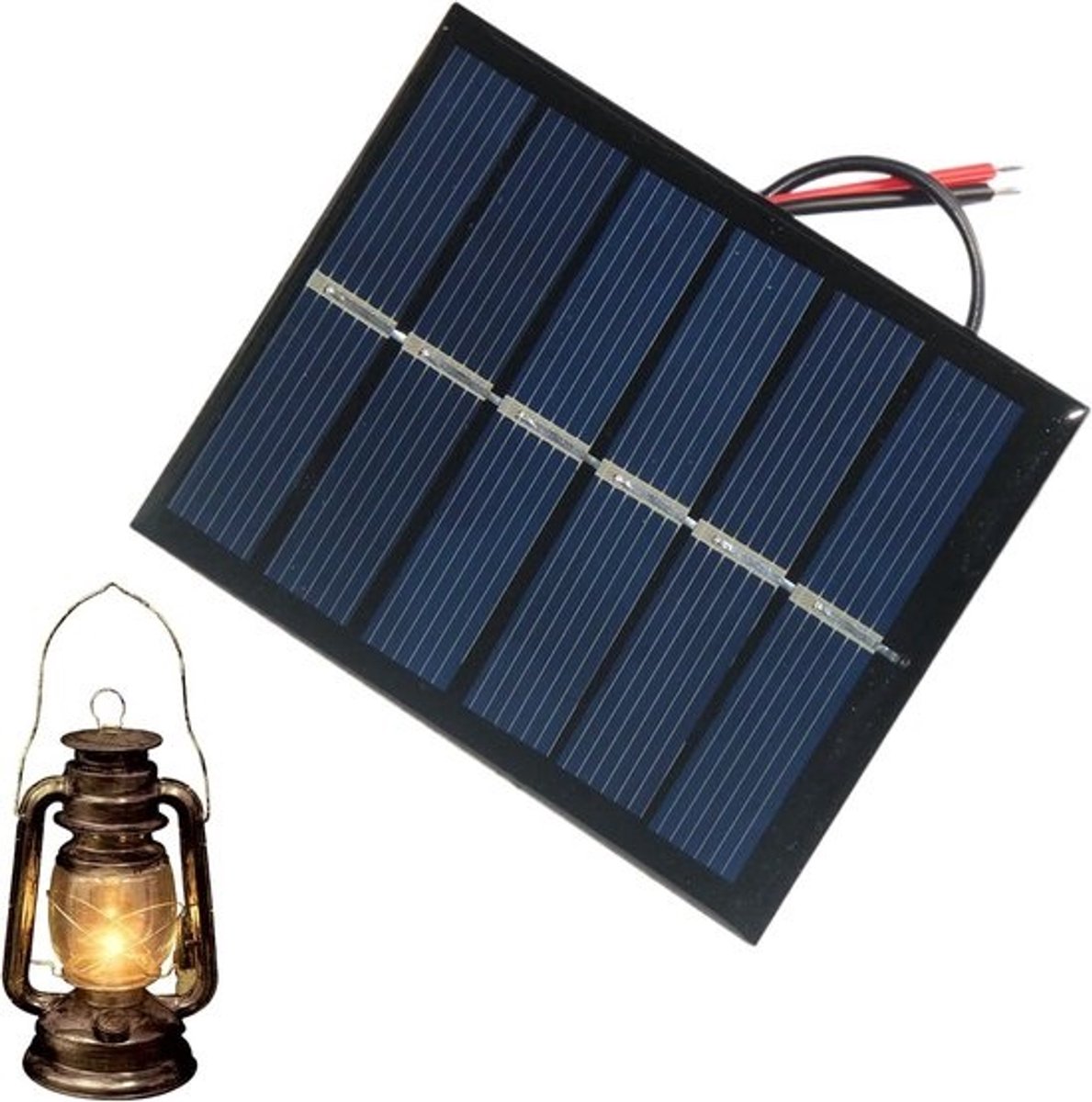 Zonnepaneel - Zonnecel Module - Energie Opladen - Waterdicht Ontwerp - 2W Vermogen - Zwart
