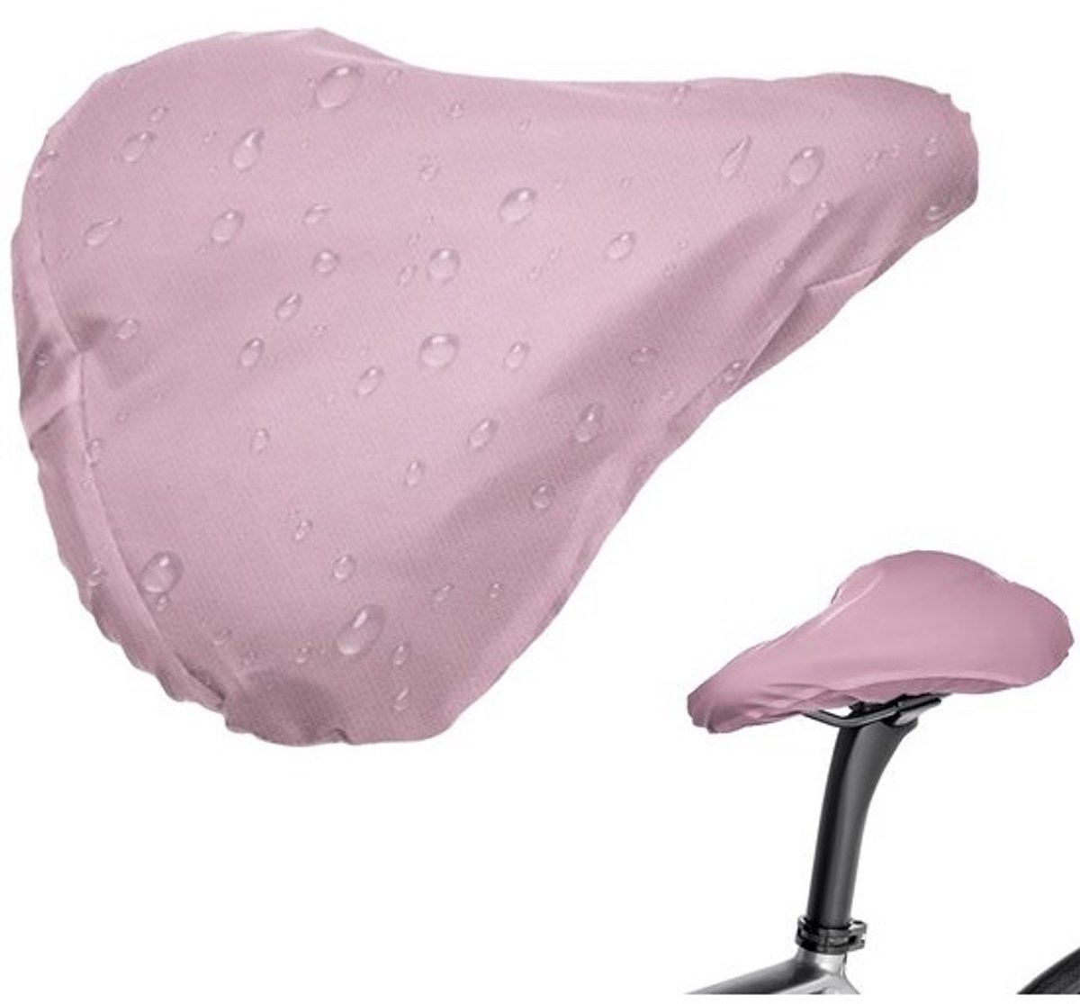 Allecto Plus - Waterdichte fietsstoelhoes 28 x 24cm - Zadelbescherming tegen regen - Roze - Fietsaccessoire met regenbescherming