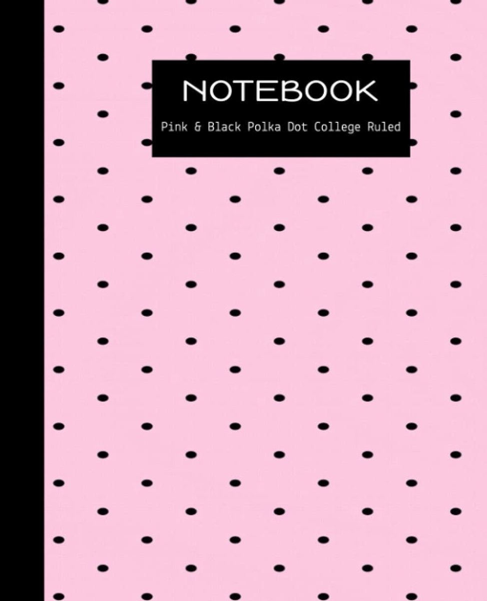 Pink & Black Polka Dot College Ruled Notebook: Composition book for College Students, Teachers, Professionals - ShopVlot