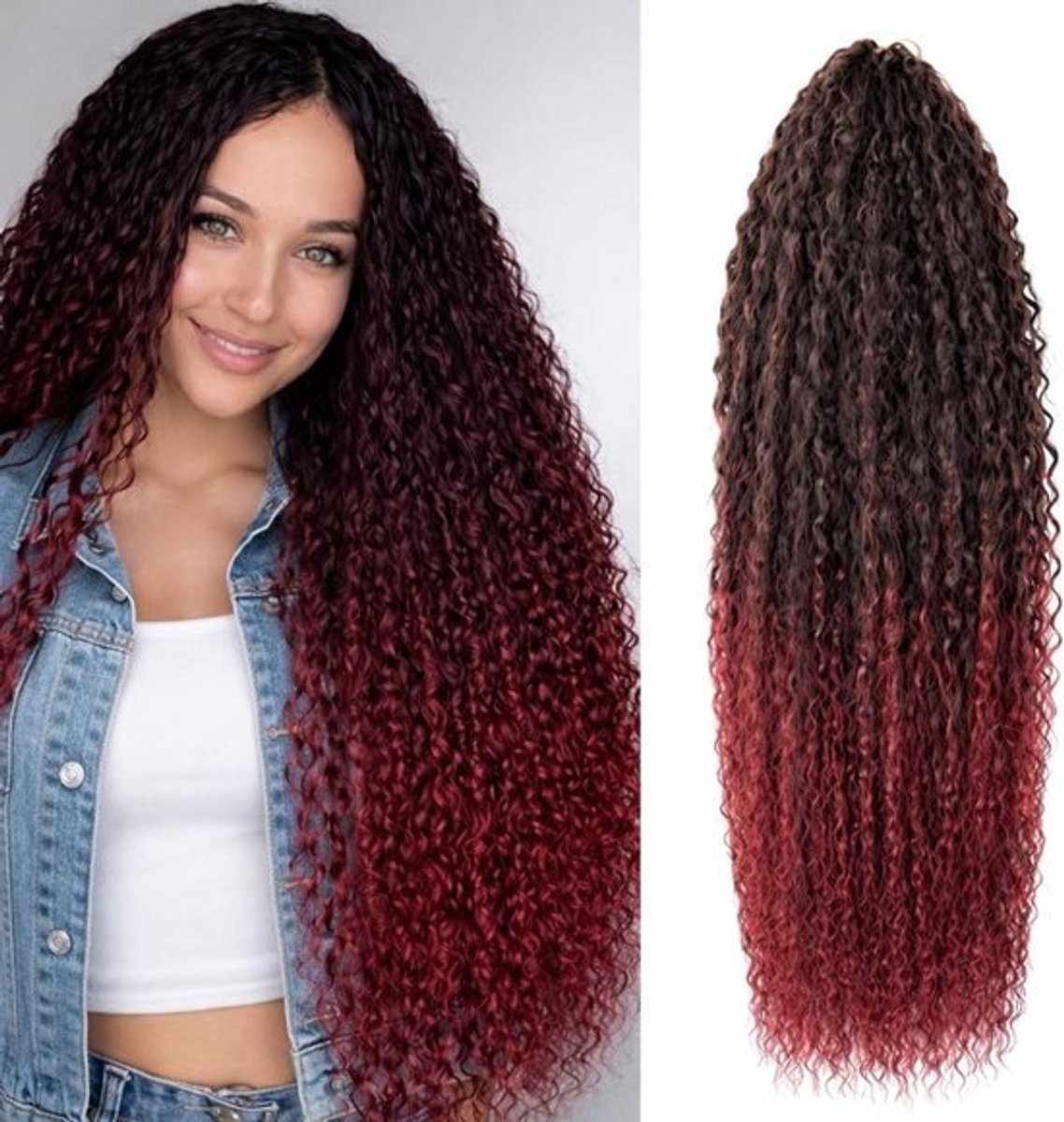 Crochet Vlechten Haar Krullend Braziliaans Synthetisch Natuurlijke Look 50 cm