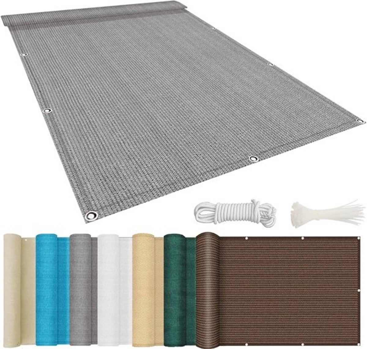 Balkon Inkijkbescherming - Privacy Scherm - Balkon Tuin - UV Bescherming 95% - 95x200cm - Grijs