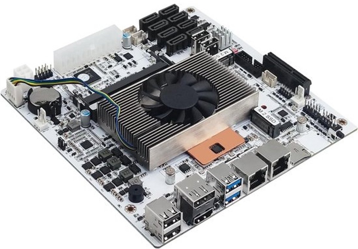 Mini ITX NAS Moederbord met 8 Bay Ondersteuning, Core i5 Quad Core, Dual 2.5GbE LAN