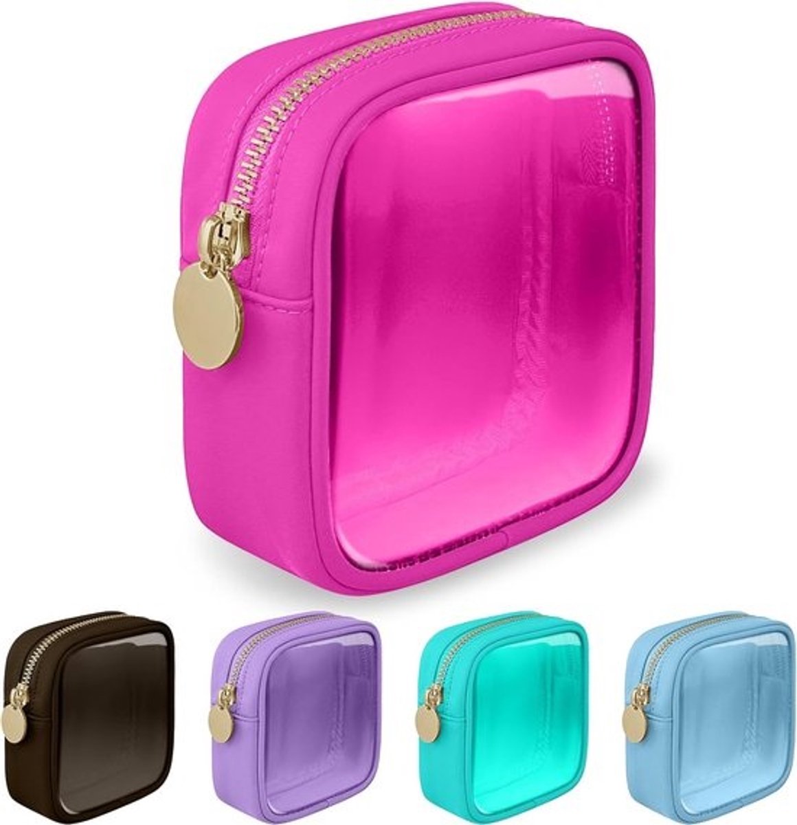 Kleine Mini Make-uptas - Leuke Preppy Kosmetische Rits Pouch