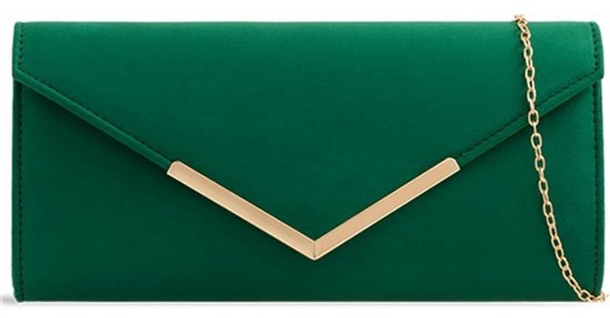 Elegante Suède Look Avondtas Clutch voor Bruiloft en Feesten - Met Afneembare Schouderketting