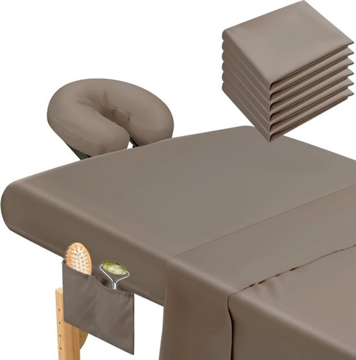 9-delige Massage Tafel Set - Hoeslakens, Platte Lakens en Hoofdondersteuning - Professioneel Spa Beddengoed