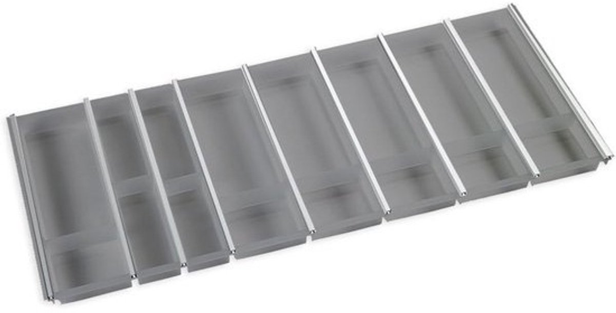 Bestekbak voor Lade 120cm - Uitschuifbare Bestekcassette Grafiet Transparant